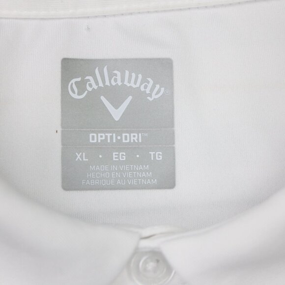 Callaway Opti-Dri Polo Shirt Men XL White/Blue/Orange Golf Short Sleeve Pullover - Picture 7 of 12